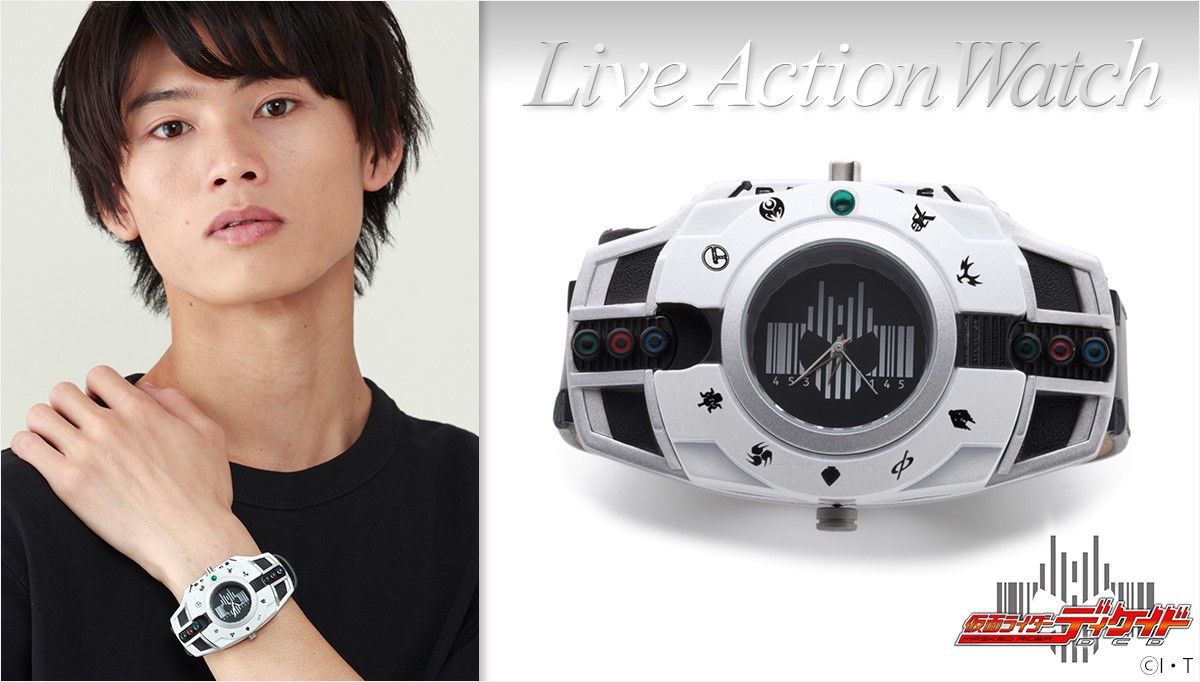 仮面ライダーディケイド 仮面ライダーディケイド 変身 腕時計 Live Action Watch が受注開始 ピンクのledが発光